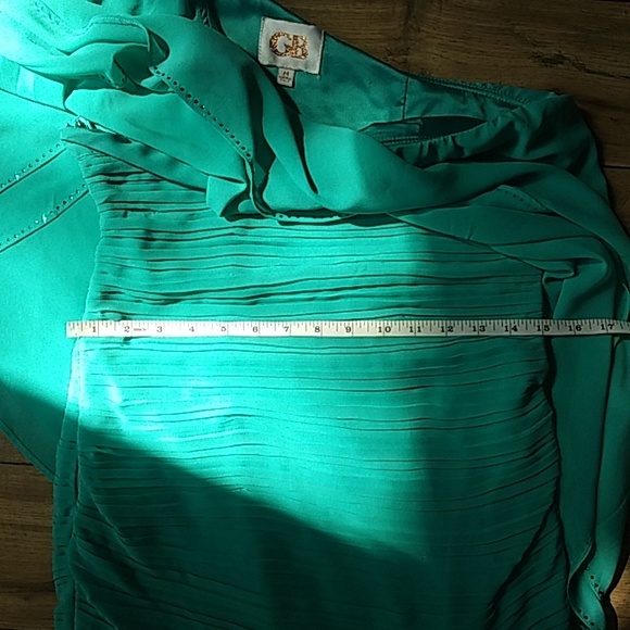 Turquoise Embellished Cocktail Mini Dress By GB. Size M - Picture 17 of 17